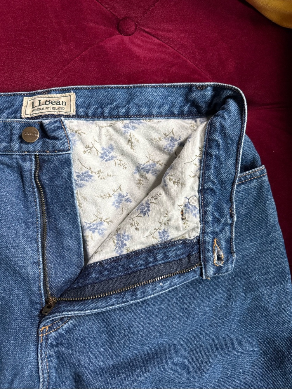 L.L.Bean - Vintage 90’s Floral Lined High Rise Denim Jeans - Women’s 12